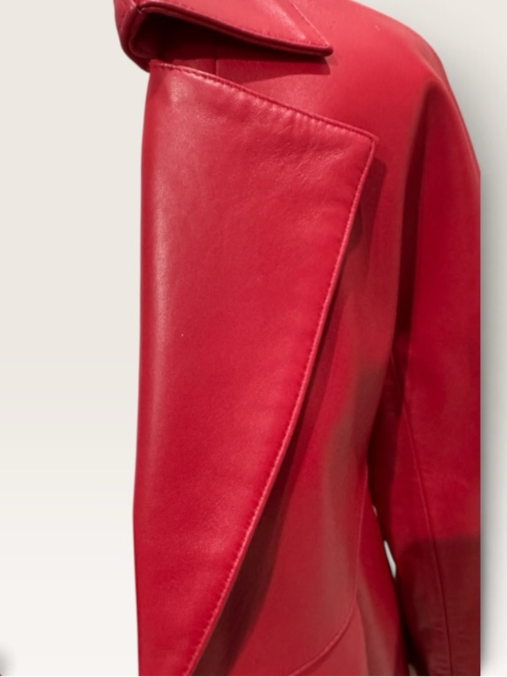 Jones NY Red Leather Jacket Blazer Small - Picture 6 of 12